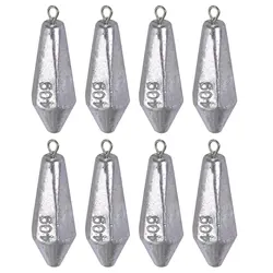 Drop Shot Fishing Sinkers Kit 30g 40g 60g 80g 100g Hexagonal Lead Weight Sinker Kits with Ring Fishing Accessories