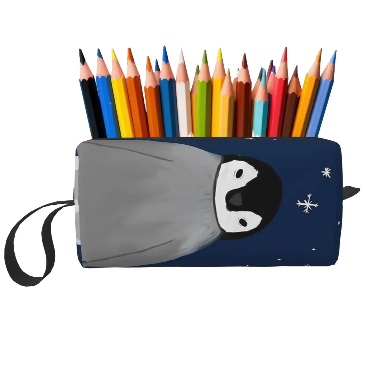 Happy Little Penguin Makeup Bag Cosmetic Organizer Storage Dopp Kit Toiletry Cosmetic Bag for Women Beauty Travel Pencil Case
