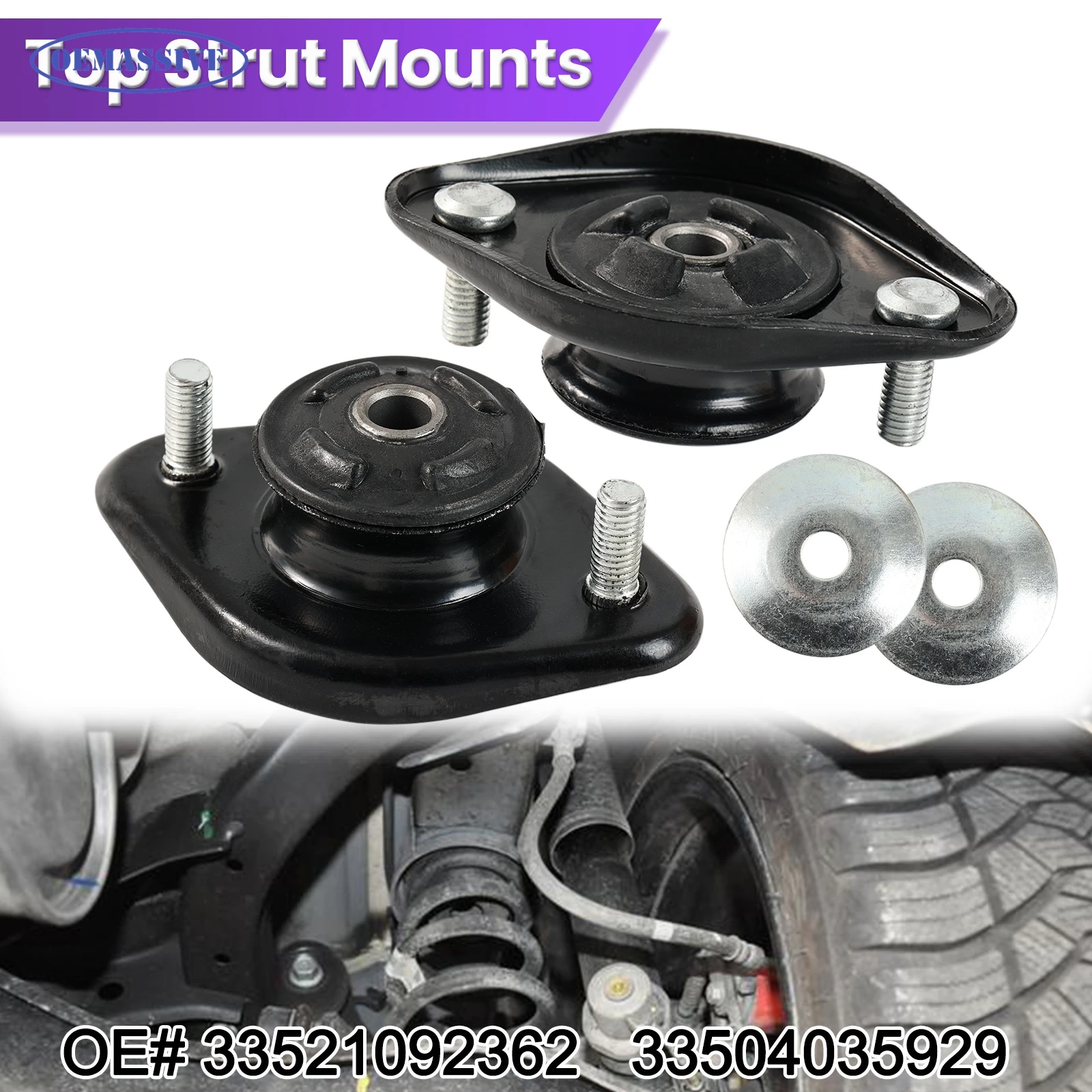 2X Shock Absorbers Sespension Top Strut Mounts Kit Rear For BMW 3 Series E36 E46 M3 Z3 Z4 330Ci 318i 33521092362 Car Accessories