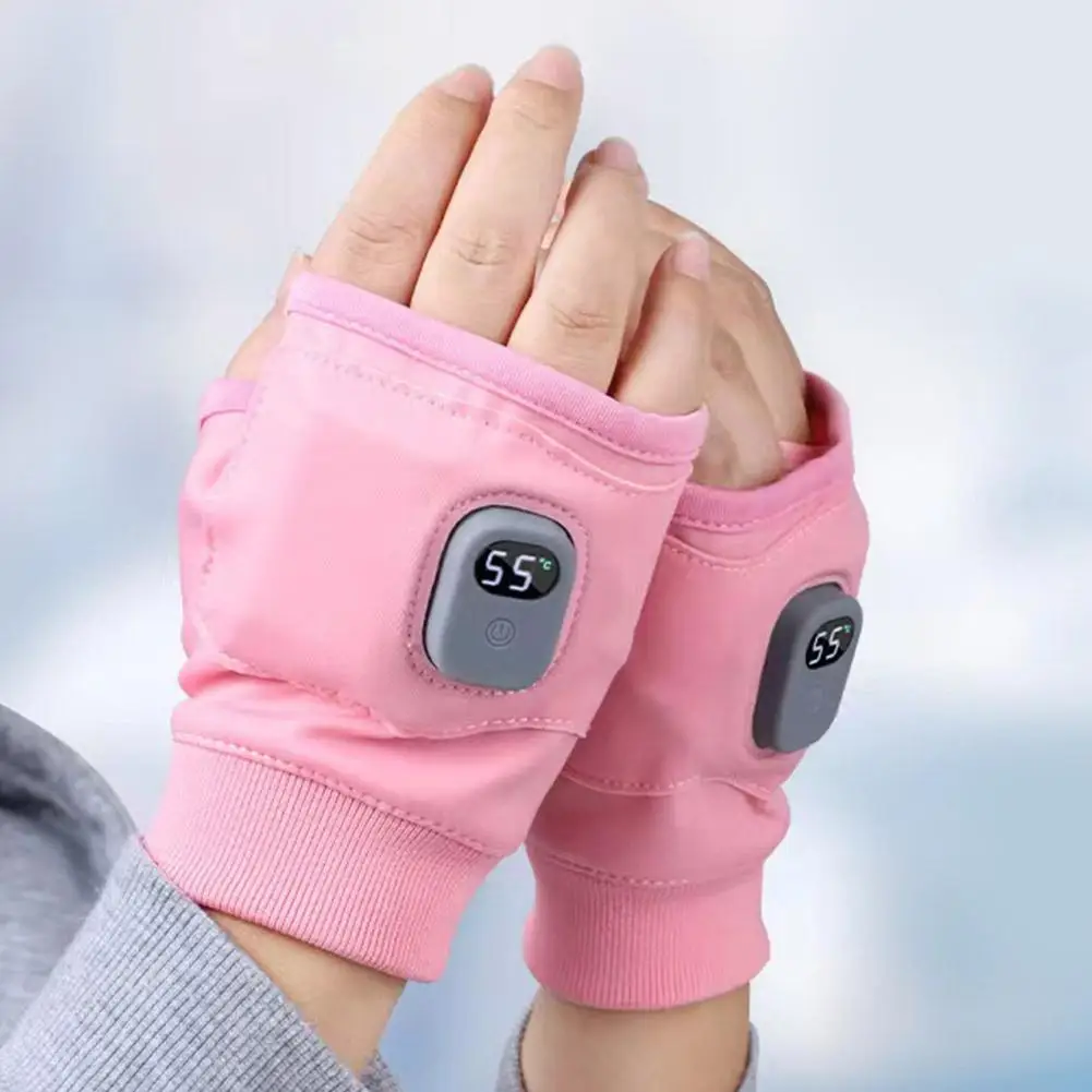 Adjustable USB Electric Heated Gloves With 2000mah Battery Heating Gloves Women Touch Screen Smart Heat Winter Warmer