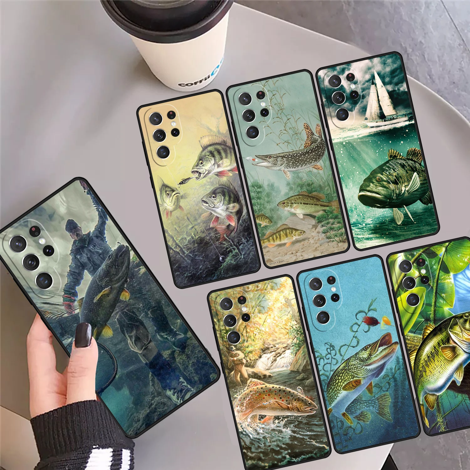 

Pike Fishing Bait Spinner Phone Case Cover For Samsung Galaxy S24 S25 Ultra S23 S22 Plus S21 FE S20 Note 10 20 Pro