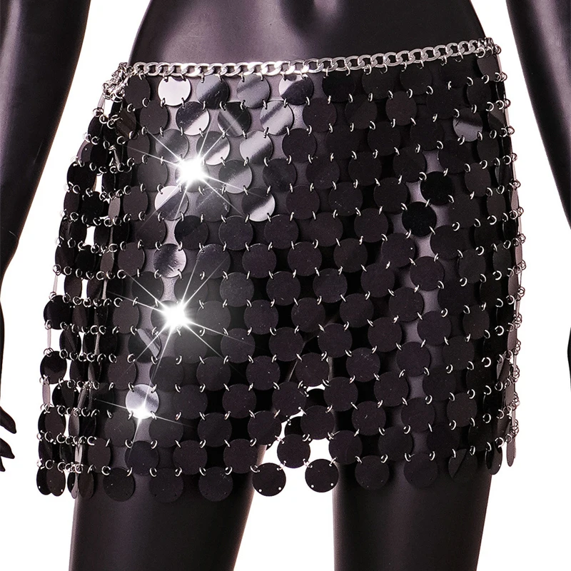 2026 Pailletten-Minirock Damen Luxus Hochtaillierter Rock für Frauen Mode Sommer Damenrock Streetwear Glitzer-Kurzrock – Detail 11