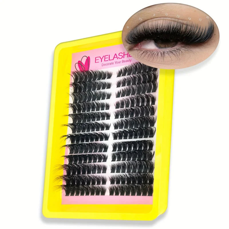 Extra Volume & Length Fluffy Natural Effect Cluster Eyelash Extensions -12 Rows (L-R Independent) Reusable DIY Lash Clusters image 3