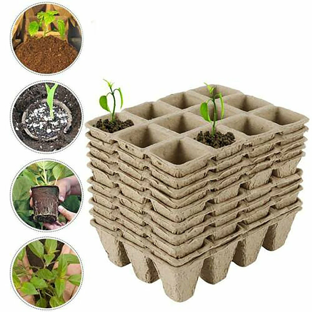 10 Stück 12-Loch Biologisch Abbaubare Anzuchttöpfe, Papiertrays für Garten- und Sämlingszucht, Pflanzentöpfe, Gartenbedarf – Detail 3