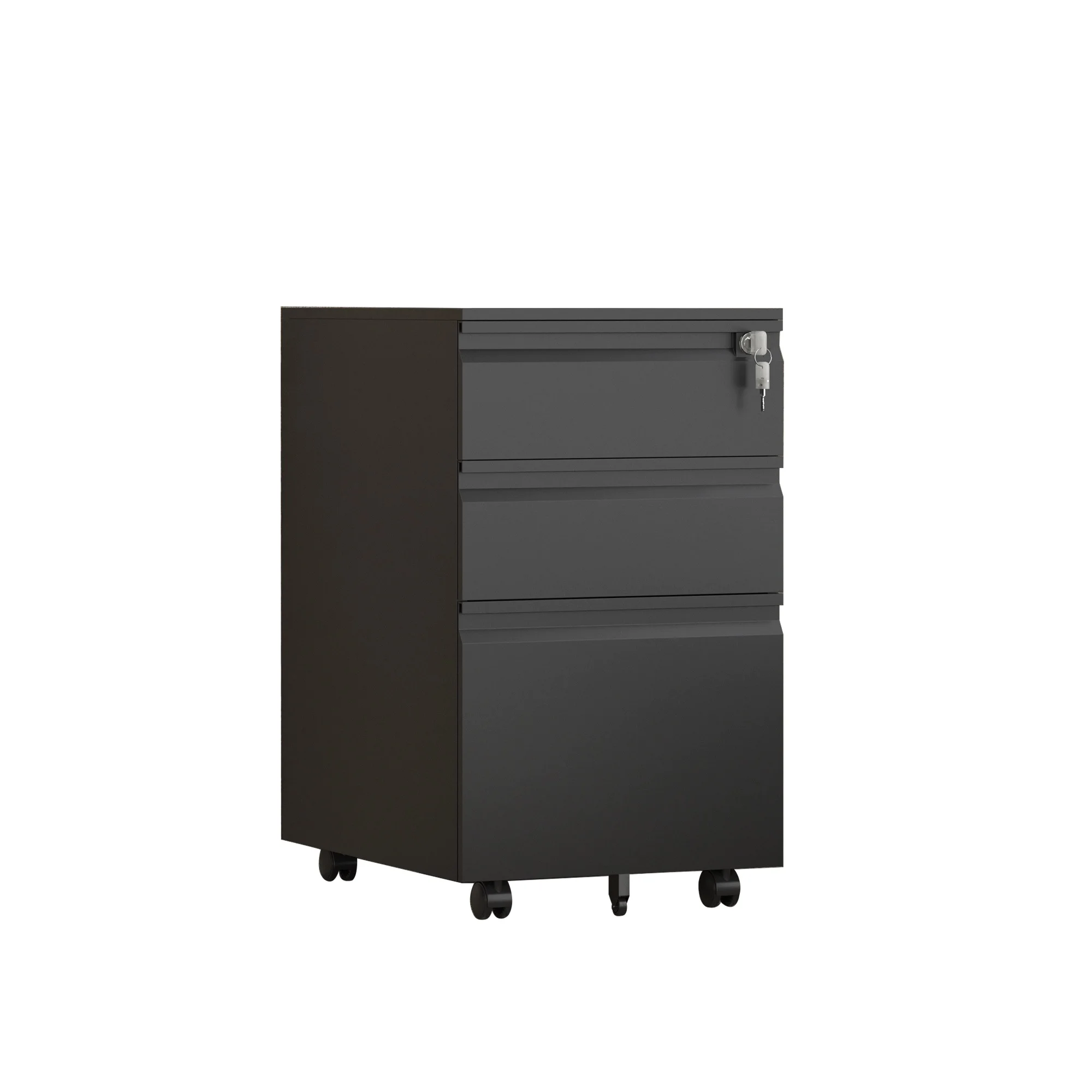 Wholesale Cheap Best Sell 3 Drawers Bookcase With Sliding Rail Movable File Cabinet