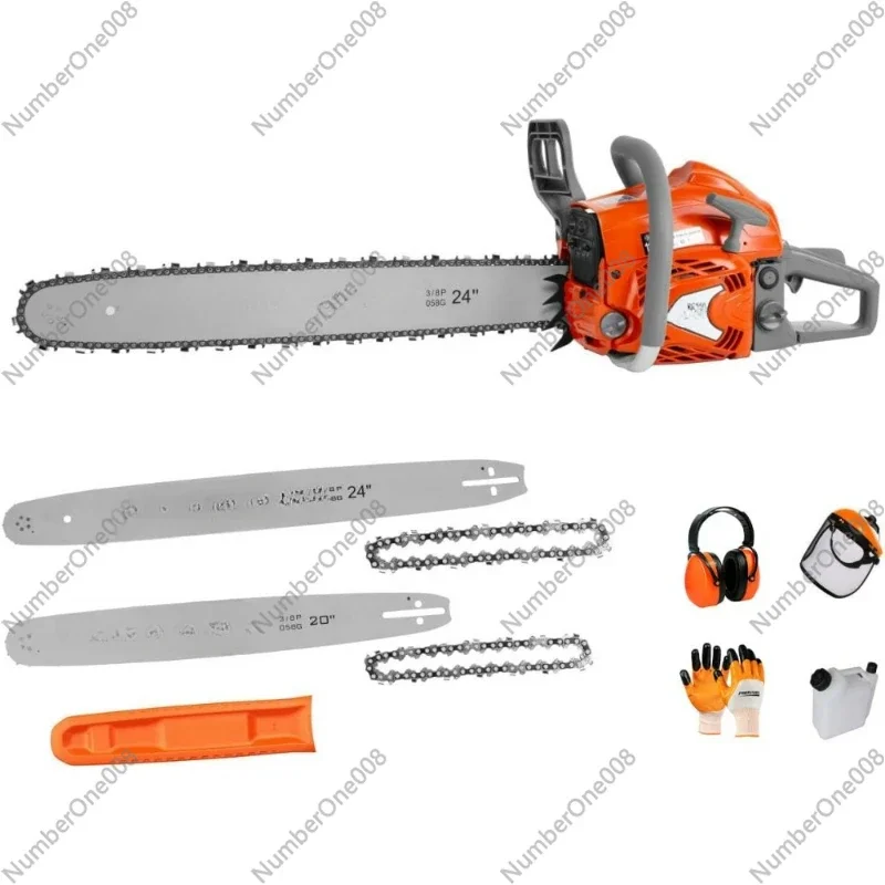 68CC 2-Cycle Top Handle Gas Powered Chainsaw 24 Inch 20 Inch Petrol Handheld Cordless Chain Saw for Tree Wood Cutting