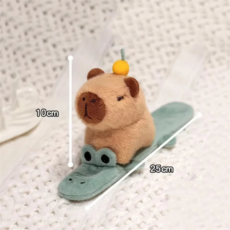 Capybara Clap Circle juguetes Slap Snap Wrap pulsera Capybara anillo de mano de felpa diversión Pop círculos niños regalo de Navidad