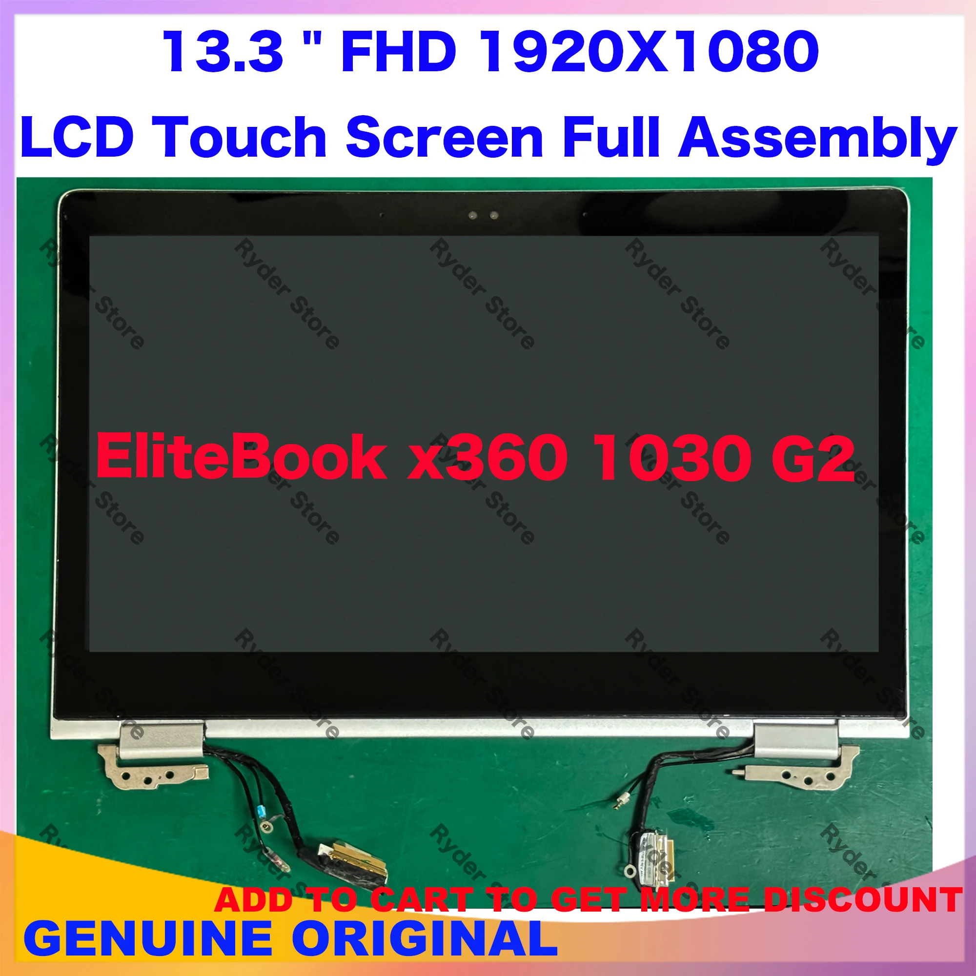 

Полный в сборе для HP EliteBook x360 1030 G2, сенсорный ЖК-экран, полная сборка, сменный ЖК-дисплей, верхняя половина части 931048-001