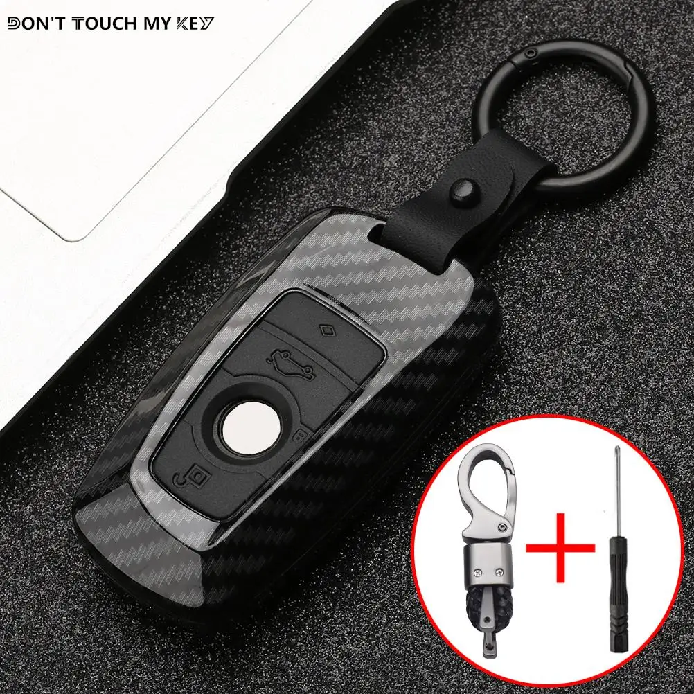 4 Button Car Smart Key Case Shell Cover Fob For BMW 1 3 4 5 6 7 Series X3 X4 2015 2016 2017 2018 2019 2020 2021 Carbon Fiber