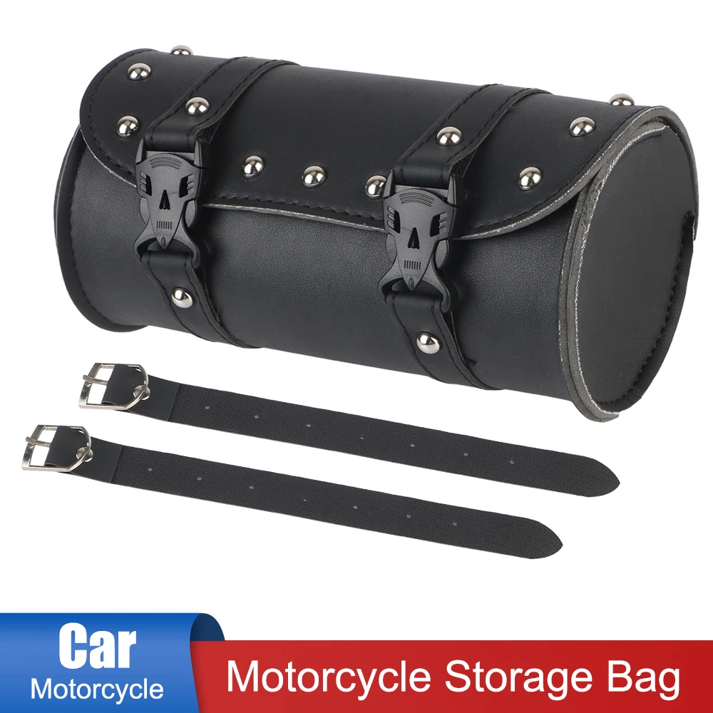 Car Repair Kit Leather Saddlebags Motorcycle Saddle Bags Side Tool Tail Bag Waterproof Small Capacity Saddlebag Storage Bags