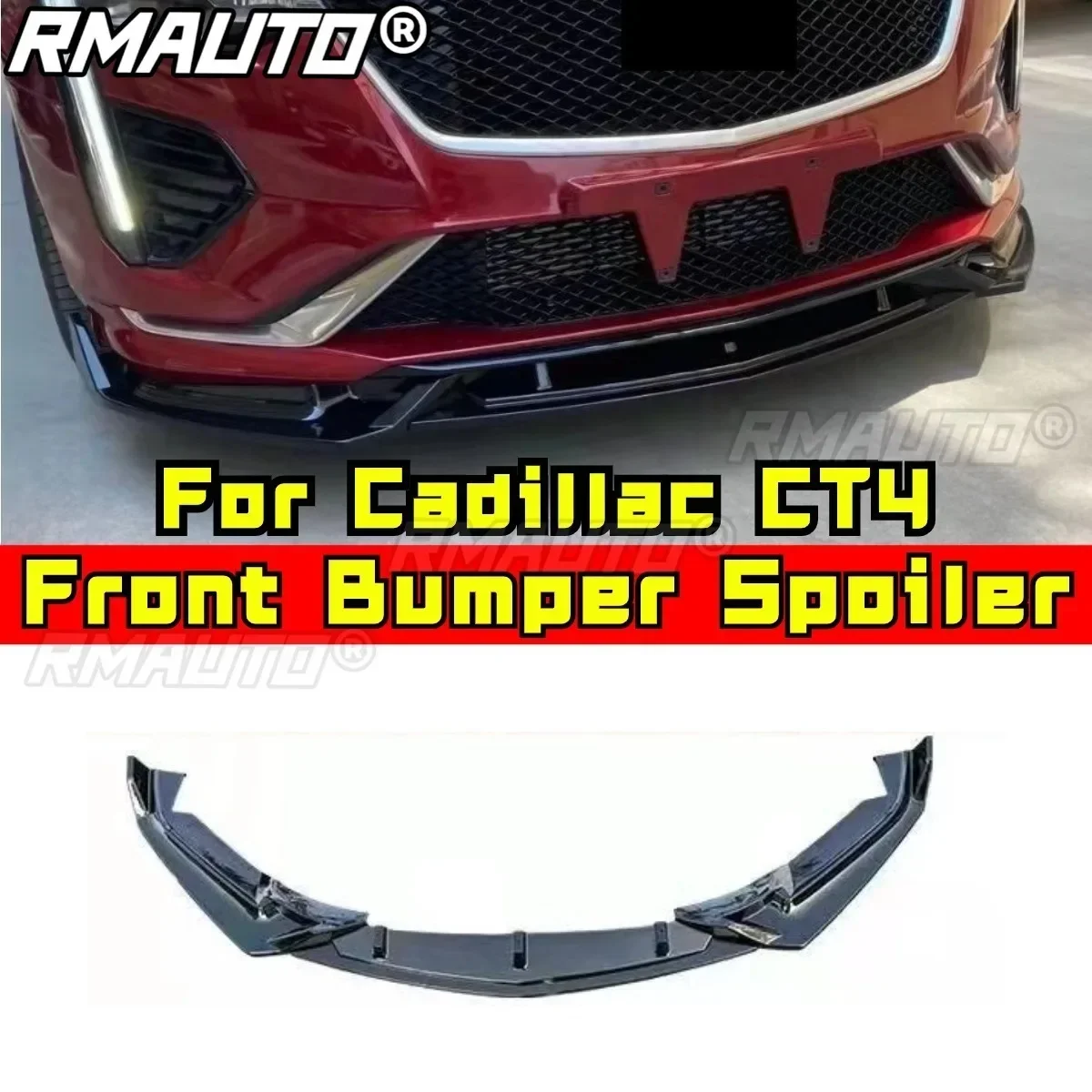 For Cadillac CT4 Car Front Bumper Lip Splitter Diffuser Spoiler Bumper Guard Car Accessories For Cadillac CT4 Modification Part