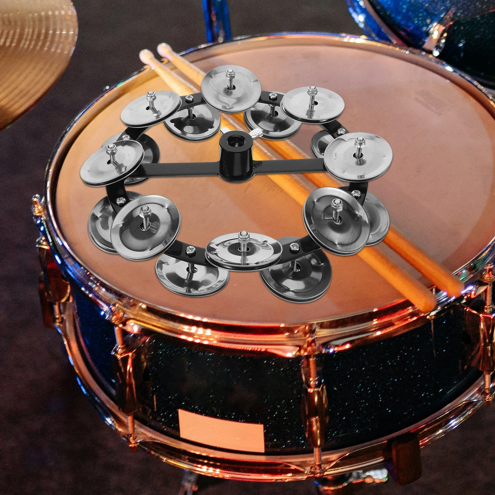 

Hi-hat Tambourine Stainless Steel Drum Kit Drum Hi-Hat Tambourine Accessories -Hat Bell Drums Cymbal Supply