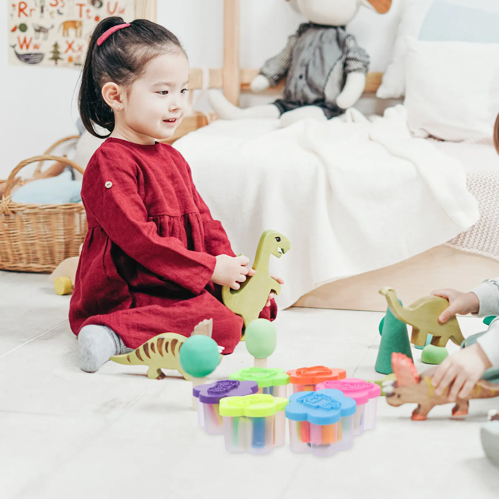 Conjunto de 12 Caixas de Argila Macia para Crianças, Kit de Escultura DIY com Caixa de Armazenamento, Arte Educativa Divertida para Crianças