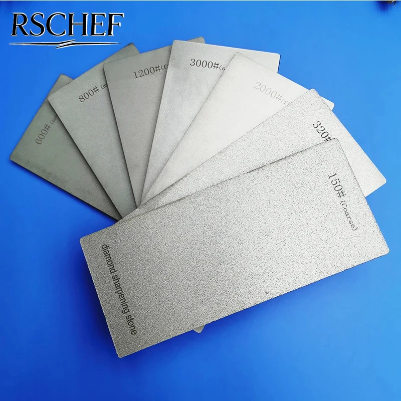 Professional Diamond Sharpening Stone 80-3000# Grit Knife Sharpener Non-slip Base Grinding Whetstone Kitchen Tool