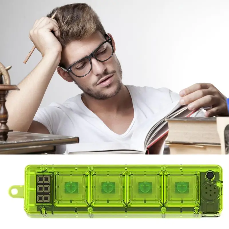 Keyboard Fidget Toy Hand Fidget Toy With LED Light Satisfying Keyboard Keychain Portable Calming Game Console For Travel