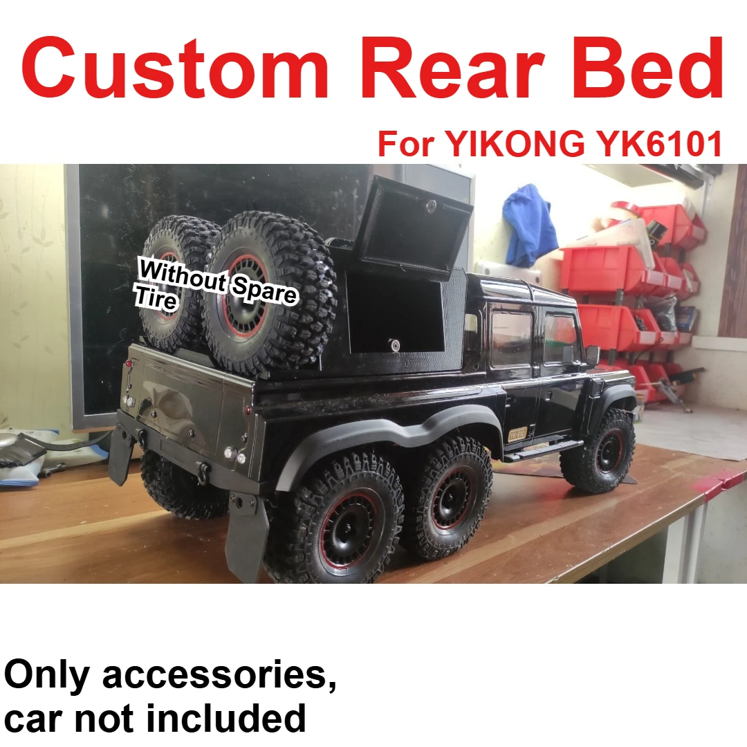 Für YIKONG YK6101 1/10 RC Crawler Heckbett, kundenspezifisches Modell, Simulations-Dekor, Styling-Upgrade, Hobby-Zubehör
