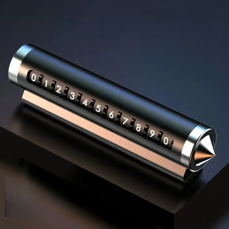 Alloy Luminous Temporary Parking Sign Car Metal Phone Moving License Plate Safety Hammer Car Supplies