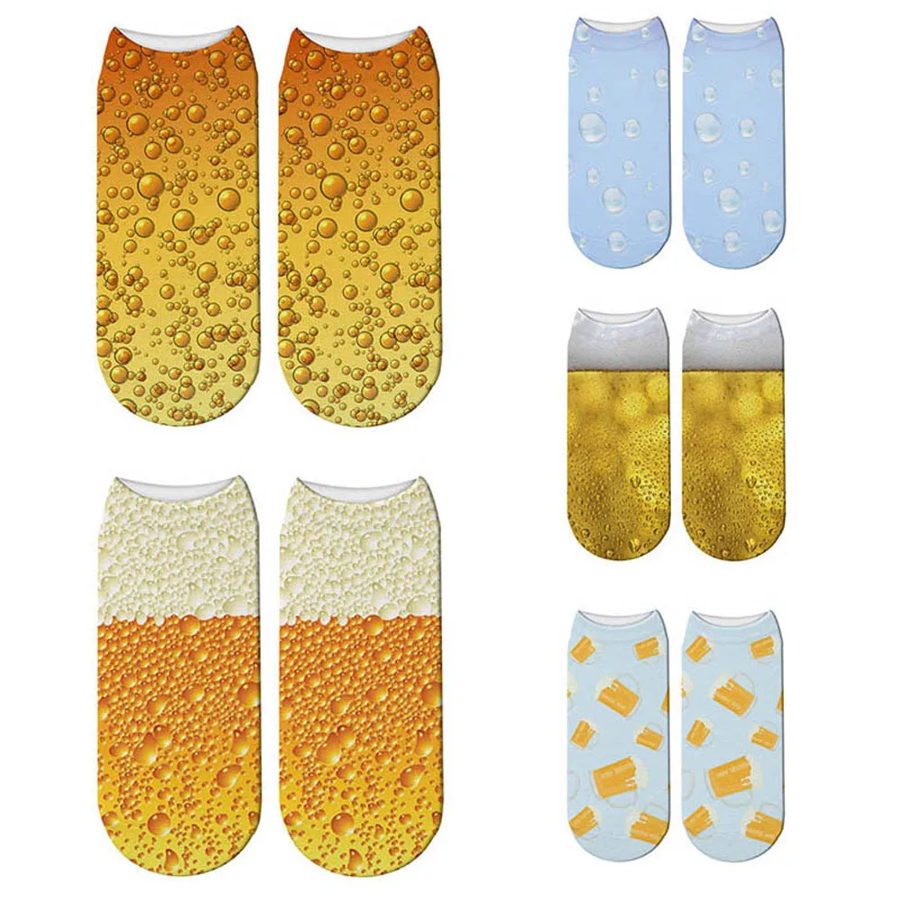 New Design Funny Fashion Harajuku Women Socks Novelty Beer Pattern Socks Hiphop Solid Cotton Cool Socks