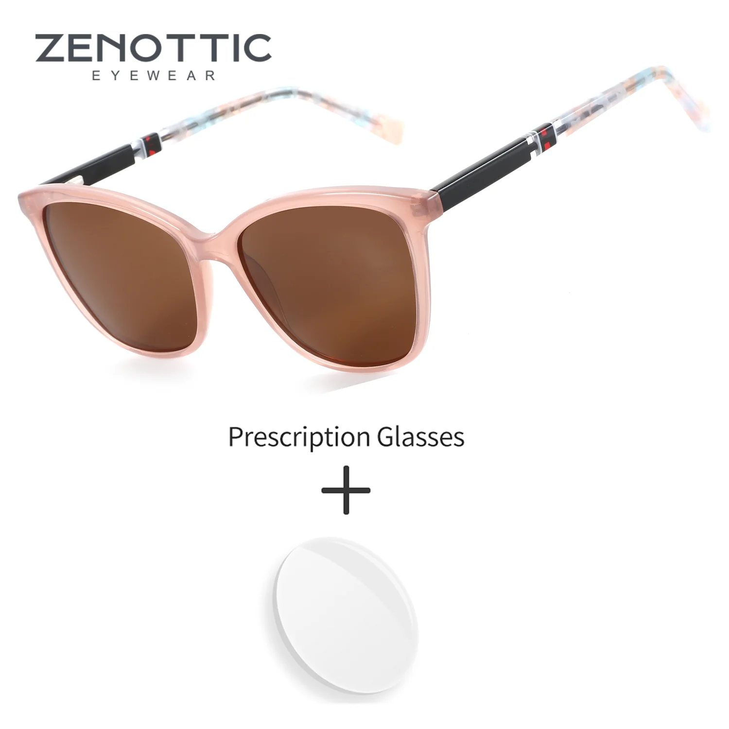 

ZENOTTIC Women Butterfly Prescription Eyewear Sunglasses Polarized UV400 Lenses For Myopia And Light Sensitivity
