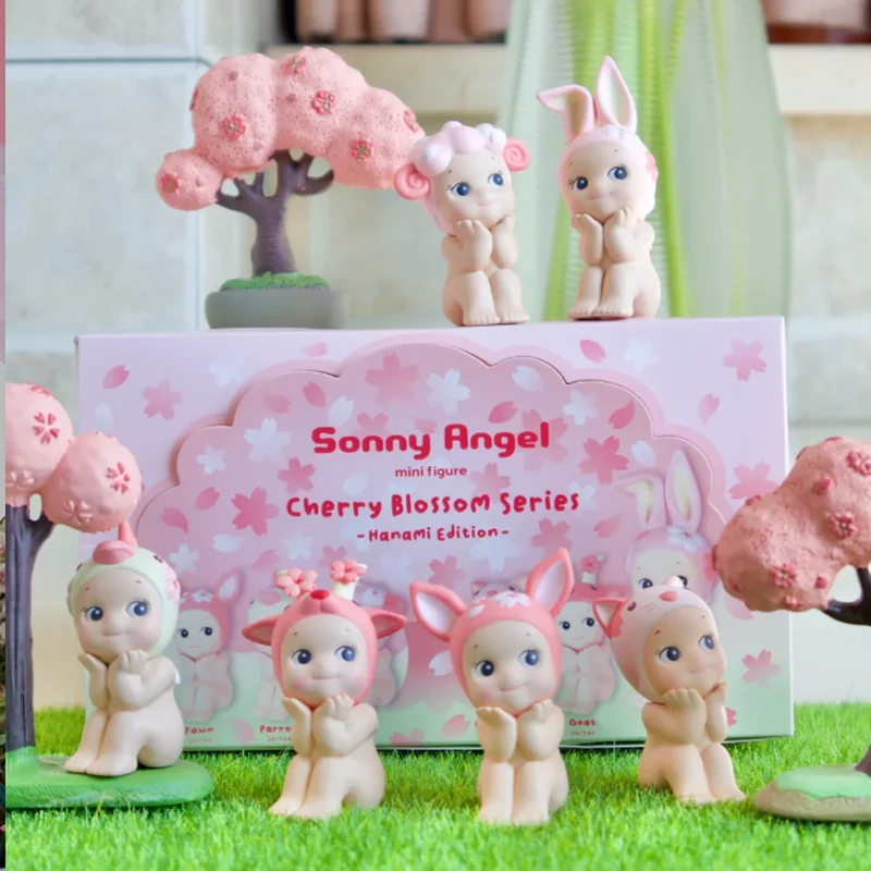 

Sonny Angel Mini Figure Limited Cherry Blossom Series Hanami Edition Blind Box Cute Desktop Decoration Creative Gift for Fans