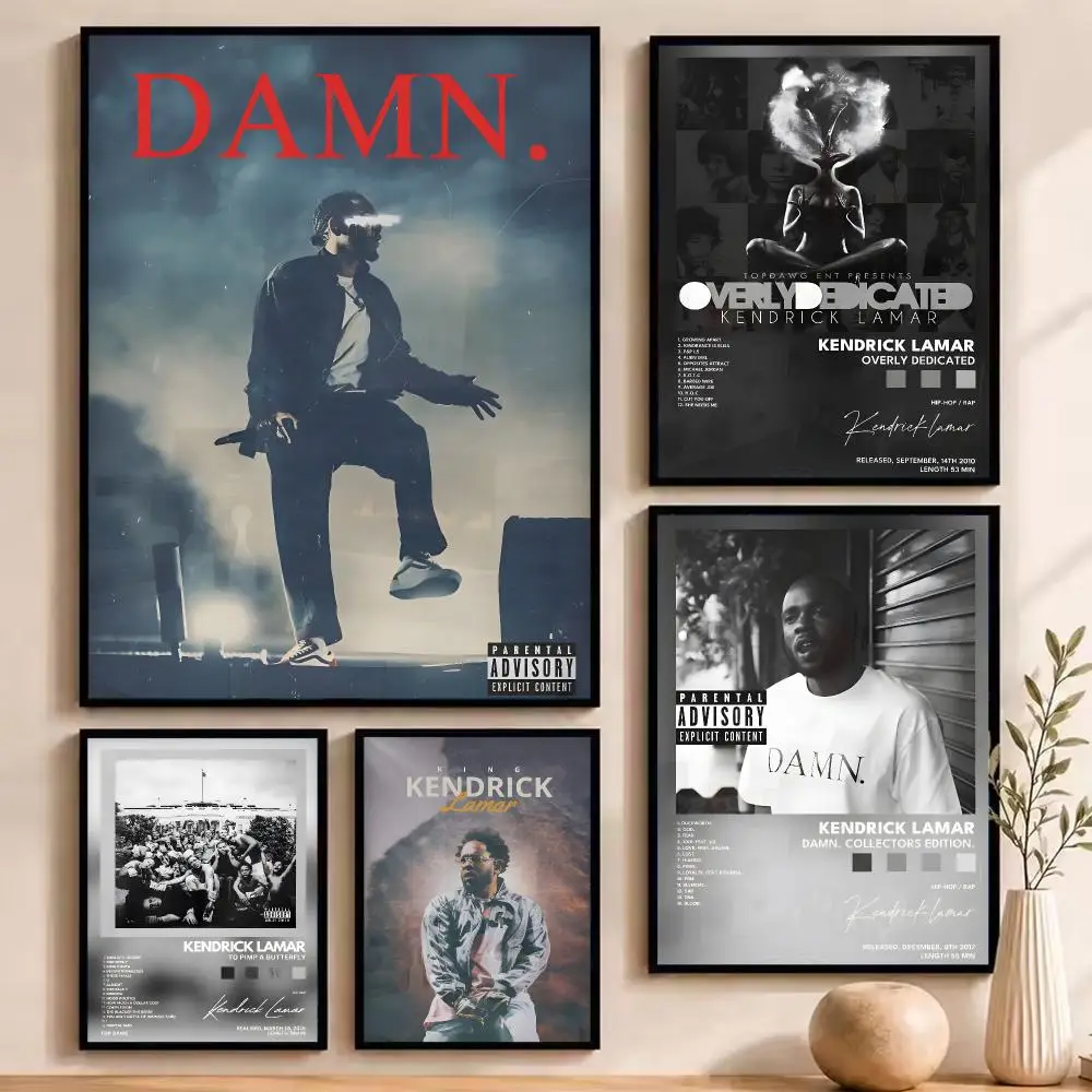 Rapper Singer K-Kendrick Lamar Poster Durable Painting Canvas Poster Wall Hanging Home Interior Decoration Art Mural Gift