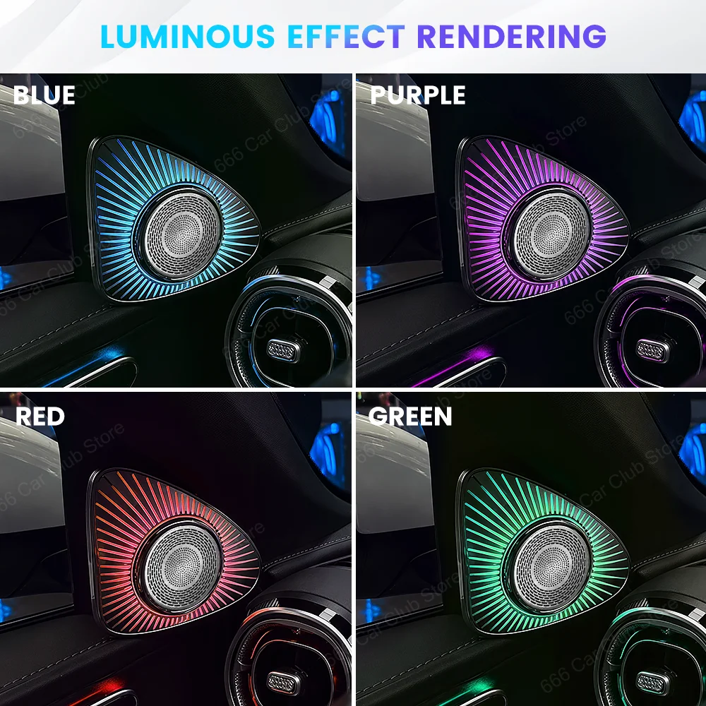 New Original 64 Color 3D/4D/5D Rotating Tweeter Speaker For Benz W214 W206 X254 W223 Car Ambient Lighting Audio System Upgrade - view 4