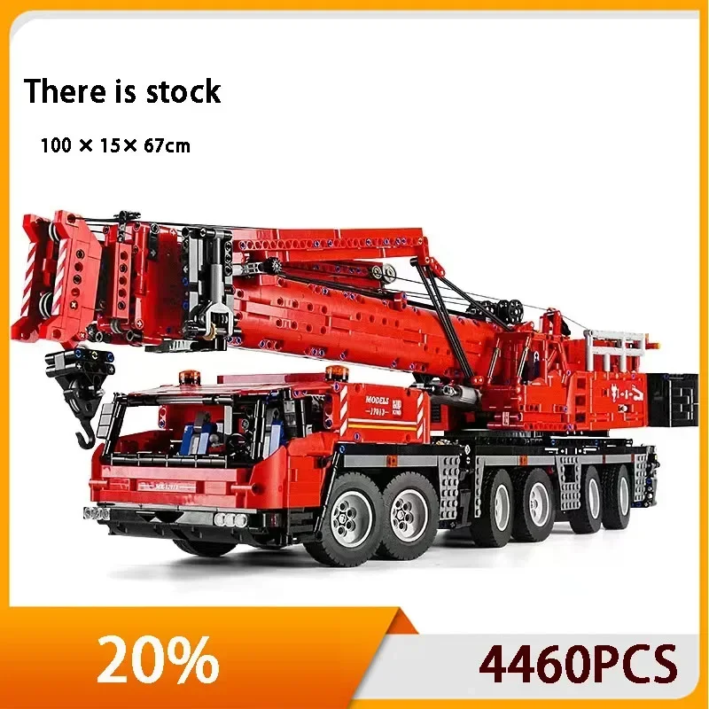 

17013 Tech Building Block APP RC Electric Red GMK Crane Truck Model Brick Kids Educational Toy Birthday Gift