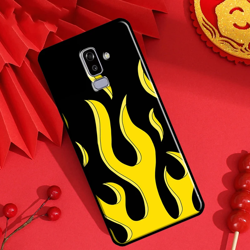 Flame Painted Fire Pattern Case For Samsung Galaxy J3 J5 J7 2016 A3 A5 2017 A6 A8 J4 J6 Plus J8 A7 A9 2018 Back Cover