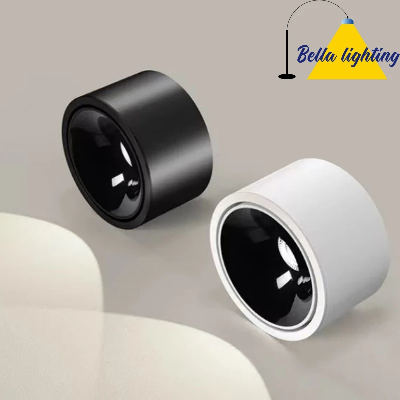 Ultra thin surface mounted anti glare spotlight with 30 ° angle adjustment for living room, bedroom, household COB ceiling light