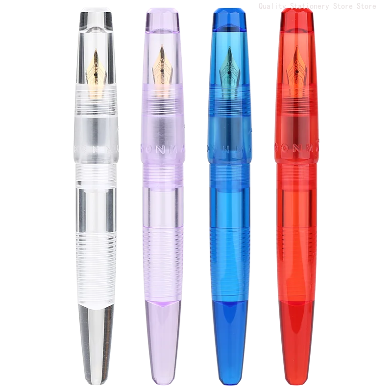 Moonman C2 Transparent Resin Fountain Pen F 0.5mm Nib Ink Pens Large Capacity Pen Holder Adult Student Writing Pen Stationery