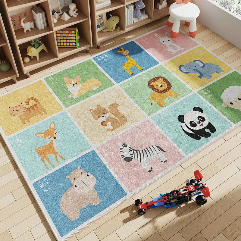 Simple Modern Style Children's Room Bedroom Carpet Parenting Reading Area Mat Bedside Study Swivel Chair Cartoon Cute Floor Mats