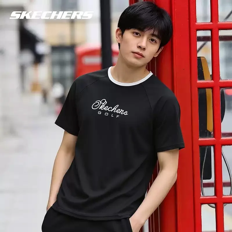 Skechers Men's Summer Loose Fit Moisture-Wicking Breathable Round Neck Casual Short-Sleeved T-Shirt P225U125-03K8