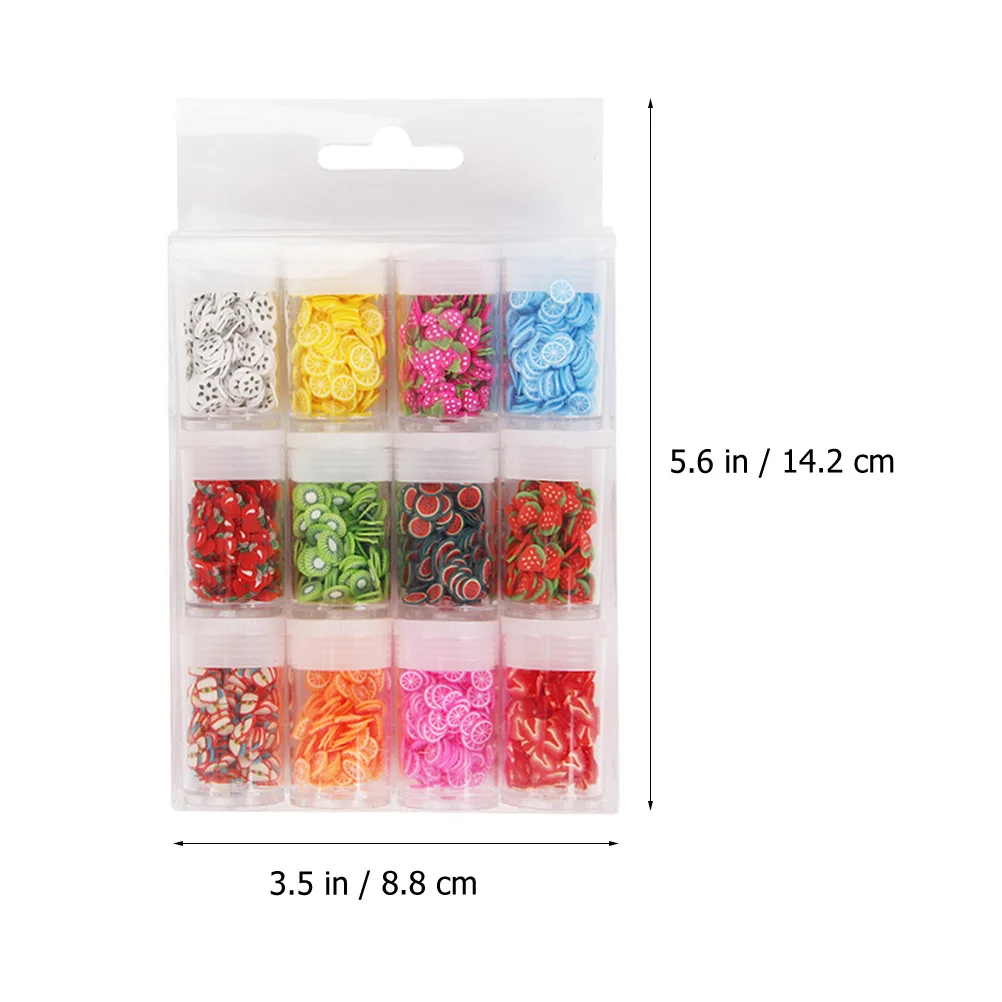 

12 Boxes Fruit Nail Art Slices Polymer Clay Charms for DIY Nails Decor Manicure Supplies Women Girls Gift Fruit Nail Art Slices