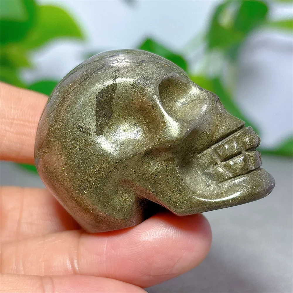 Pyrite Skull Crystal Natural Stone Quartz Minerals Home Decoritems Reiki Garden Gifts Energy Healing Lucky Auspicious Love