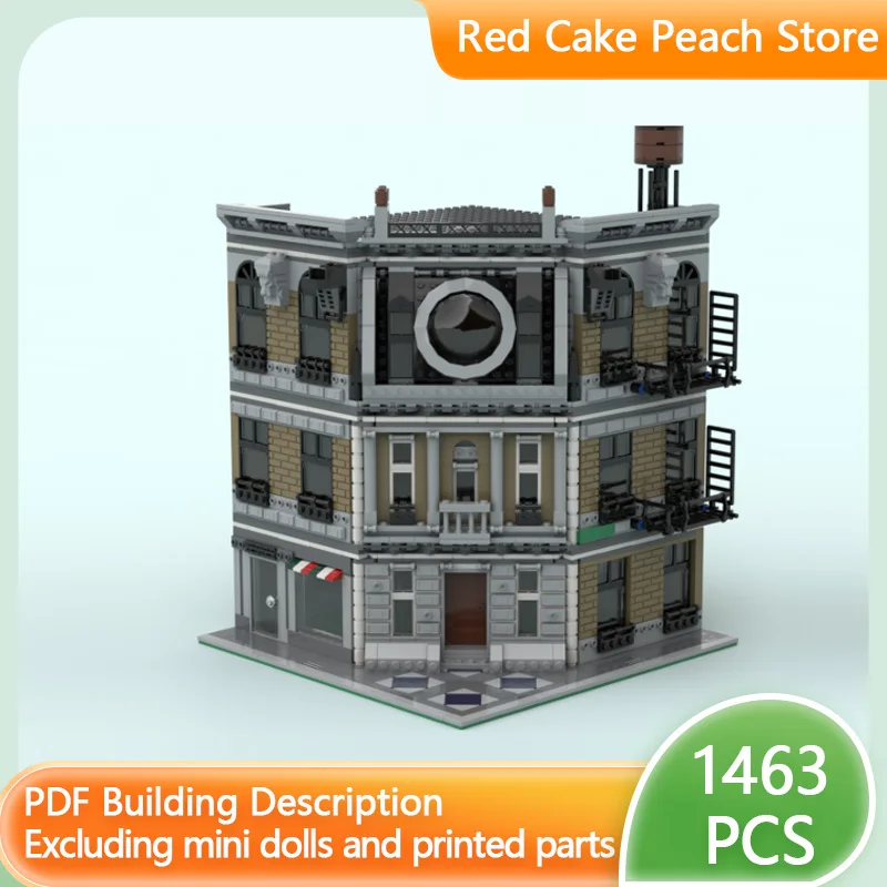 

Модель City Street View MOC, строительные кирпичи, храмовые архитектурные модульные технологии, детские праздничные подарки, сборные игрушки, костюм