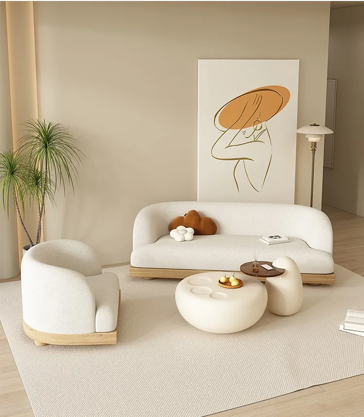

Small Unit Japanese Creative Living Room Sofa Clothing Store Reception Sofa Coffee Table Combination