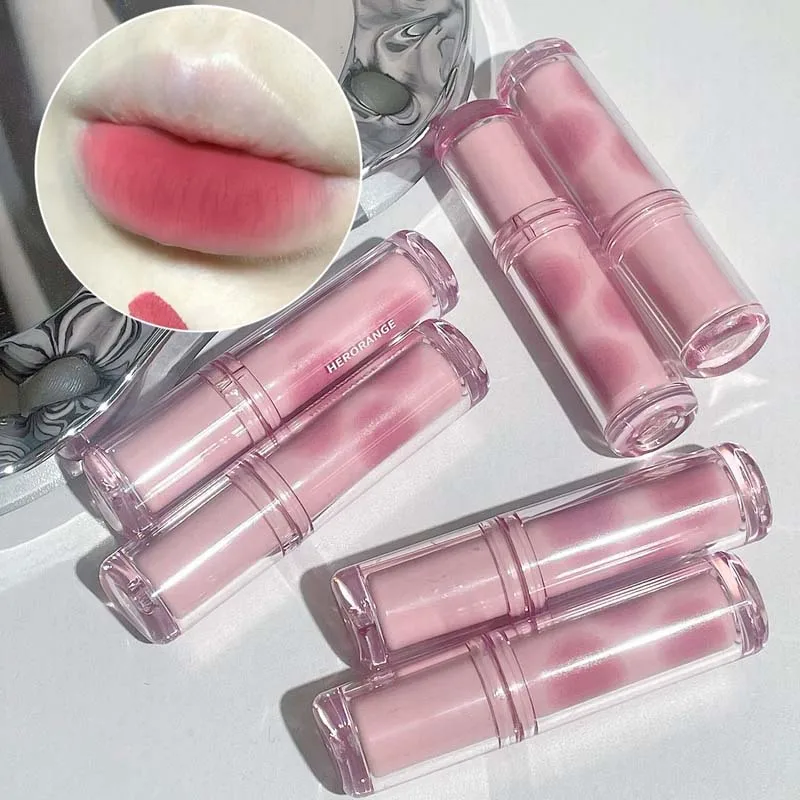 Herorange Peach Velvet Matte Lip Gloss Soft Velvety Non Drying Cup Proof Long Lasting Daily Date Gift