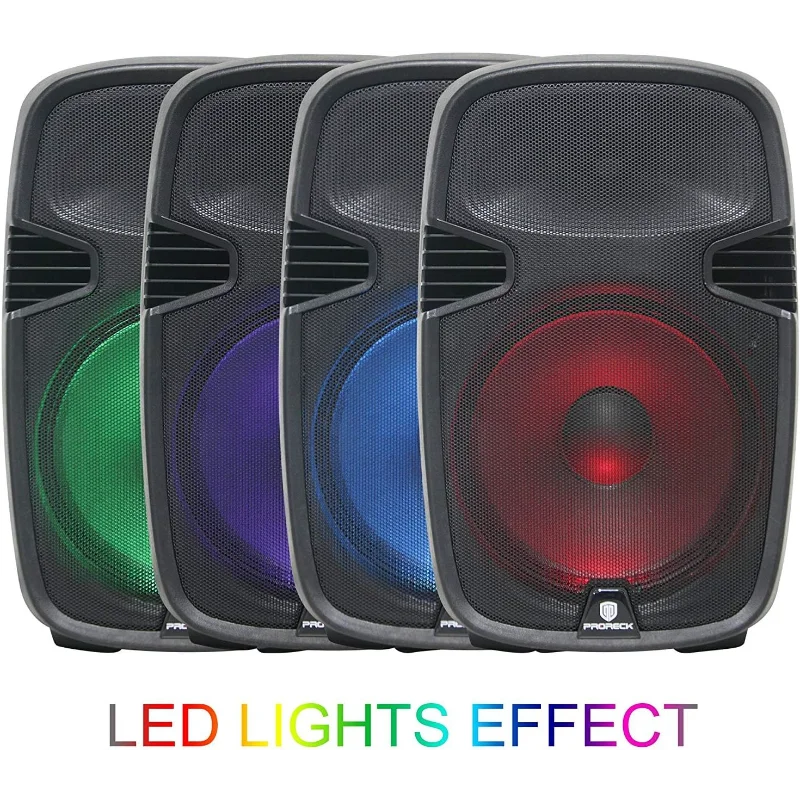 PR-C15 Portable 15-inch 600 Watt 2-Way Powered Dj/PA Speaker with Bluetooth/USB/SD Card Reader/FM Radio/Remote Control/L