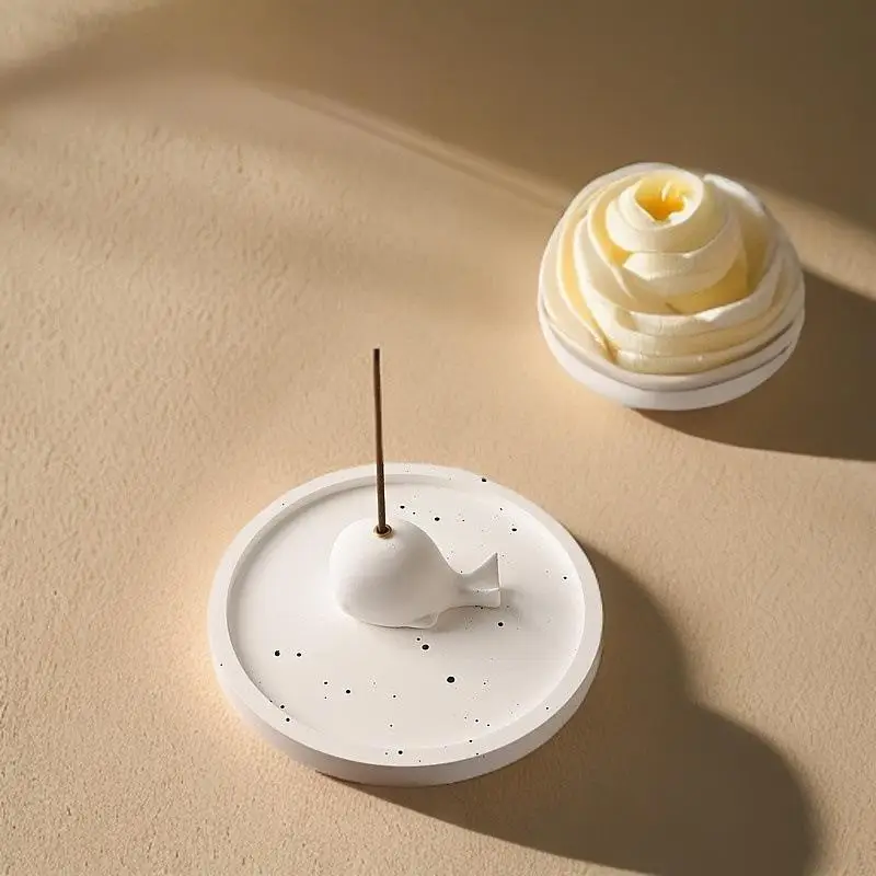 Fragrant gypsum Incense Holder W/ tray Incense Burner Home Decoration Incense Holder For Meditation Yoga Relaxation