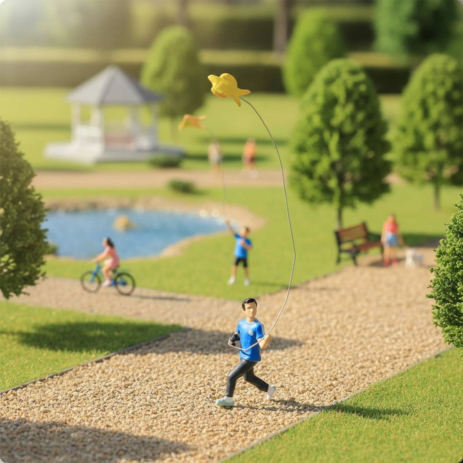 Park Scene Figure 3D Printed Scene Model Figure Model Accessory Compact Mini Display Item Realistic Details