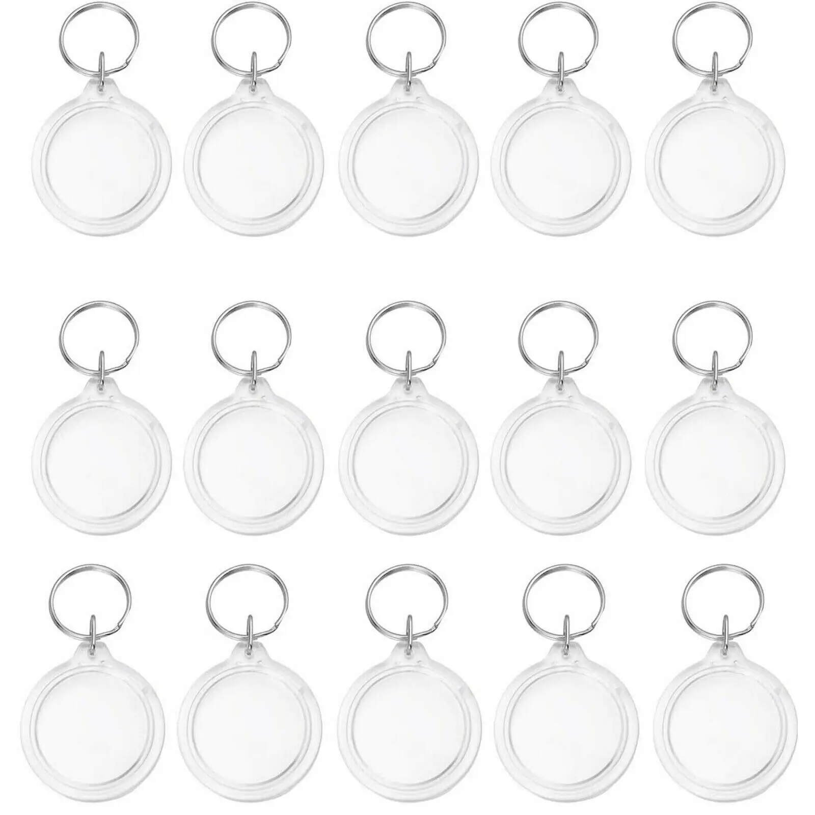 20PCS Acrylic Photo Frame Keychain With Tassels Picture Frame Blanks Keyring Holder for Men Women DIY Projects