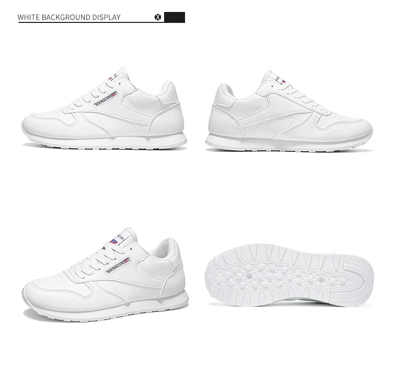 Herren Freizeitschuhe, Weiße Sneaker, Einfarbig Klassisch, Bequem und Stilvoll, Geeignet zum Gehen und für Outdoor-Training – Detail 18