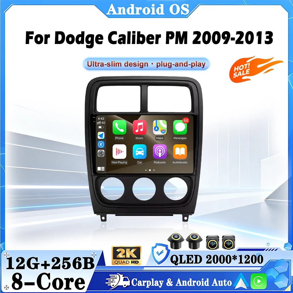 Android Auto Carplay Car Radio For Dodge Caliber PM 2009-2013 4G Multimedia Video Player Navigation GPS 4G