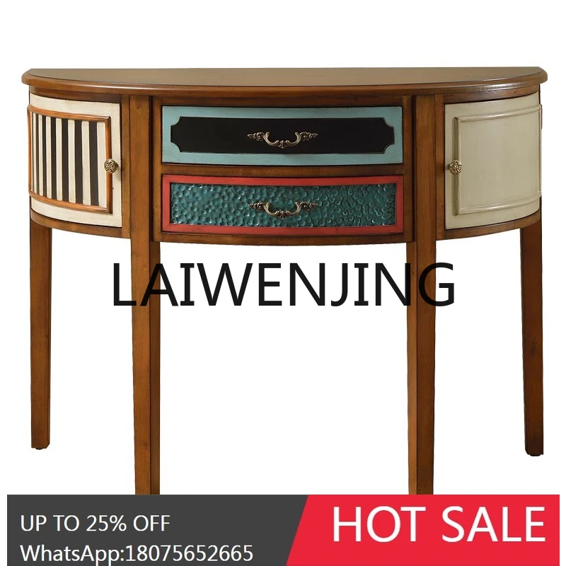RWJ Hall Creative Wall Solid Wood Locker Hallway Dressing Table Hall Cabinet