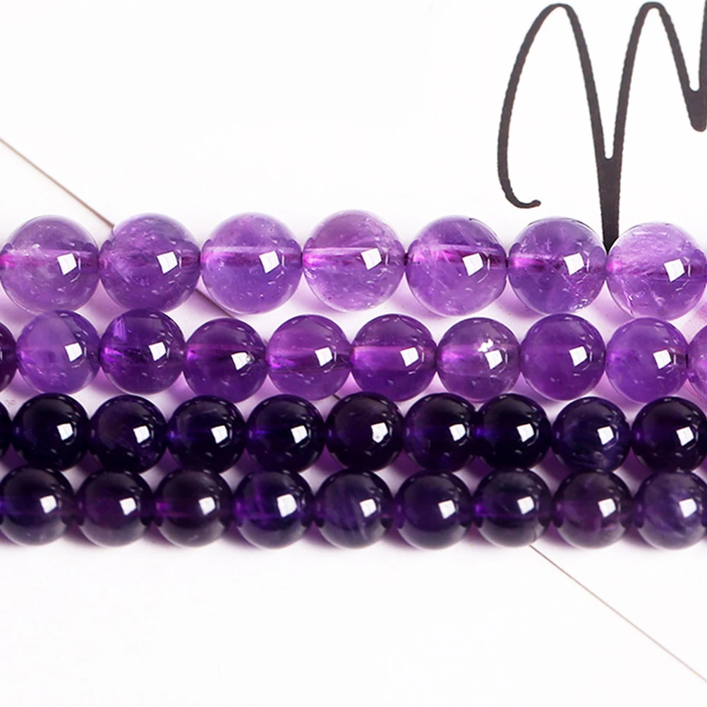 

2pcs Amethyst Loose Beads Gemstone Jewelry Making Smooth Polishing DIY Necklace Bracelets Earrings Decorative