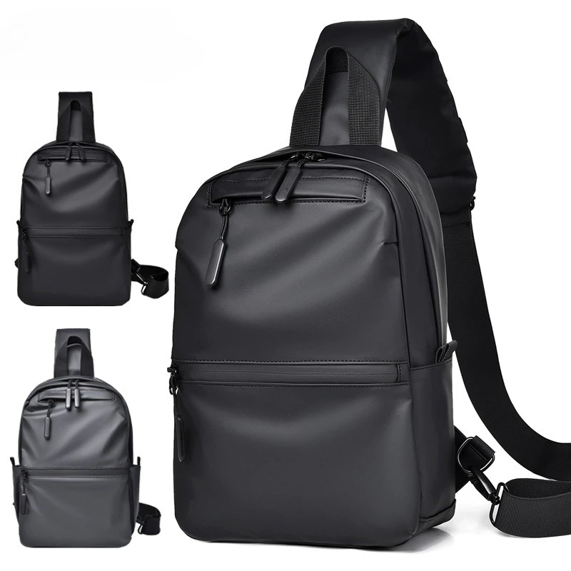 Fashion men's chest bag advanced lightweight waterproof shoulder bag leisure travel women diagonal bag tide commuter chest bag.