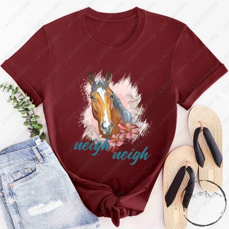 Neigh Neigh Who Horse Lover Rider Tees Owner Trainer Men Women Cotton Tshirt Creative Vintage Classic Fashion Streetwear Tops