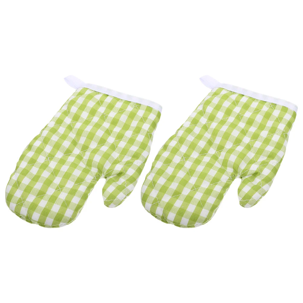 

2 Pcs Oven Mitts Cooking Gloves Heat Resistant Baking Mittens Anti-scald Thickened Insulated Polyester