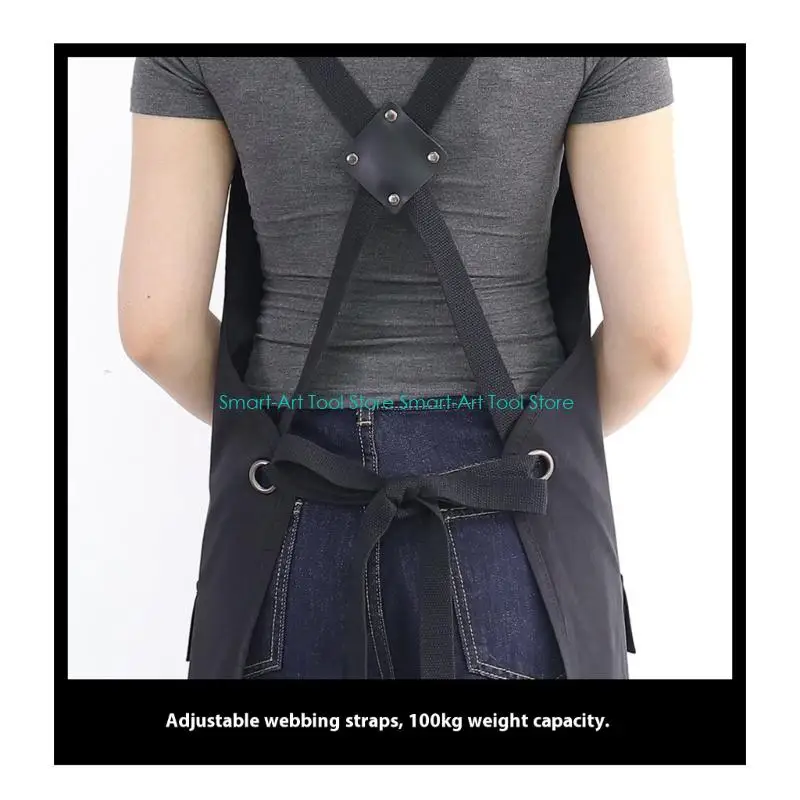 E1PB Strong Impermeable Work Smock Large Storage Pouches Multiple Functional Plan For Kitchen Studio Studio Use