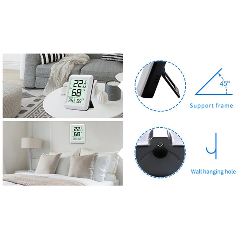 Wireless Thermometer Hygrometer BabyRoom Digital LCD Temperature Humidity Monitor Indoor Outdoor Weather Station Sensor SSQ